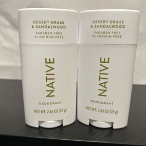 2 PACK -Native Desert Grass &‎ Sandalwood deodorant (Aluminum Free) 2.65 oz